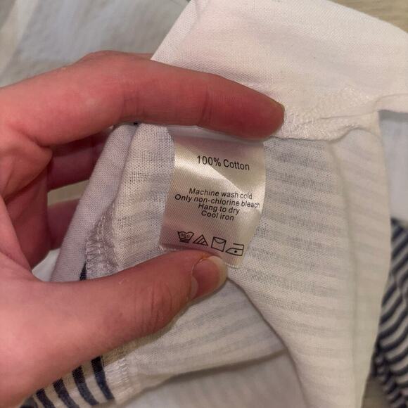 Duffield Lane Navy & White Striped Cotton Tunic Shirt - Size Small - Picture 7 of 8